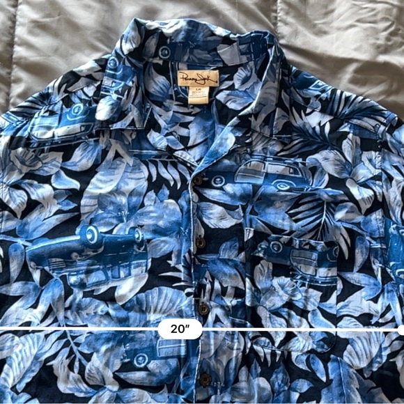 Large Panama Jack blue Hawaiian Woodie short sleeve button down - Picture 3 of 5